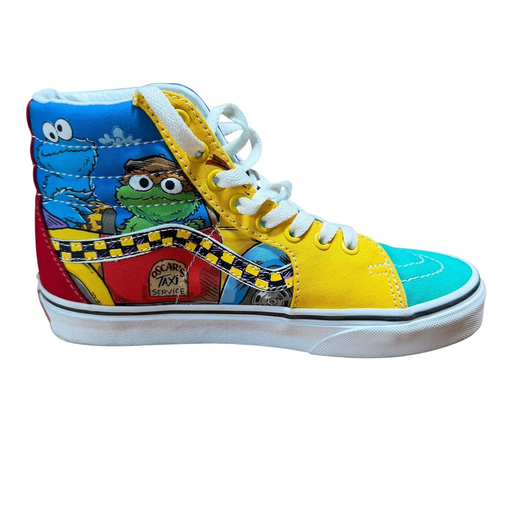 Vans Sk8-Hi Shoes Taxi Service Sesame Street Oscar Cookie Monster Elmo